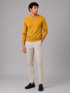 Men's V-neck sweater – Yellow full view – Edward & Lawsen