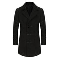 Men's double-breasted wool coat – black – Edward Lawson
