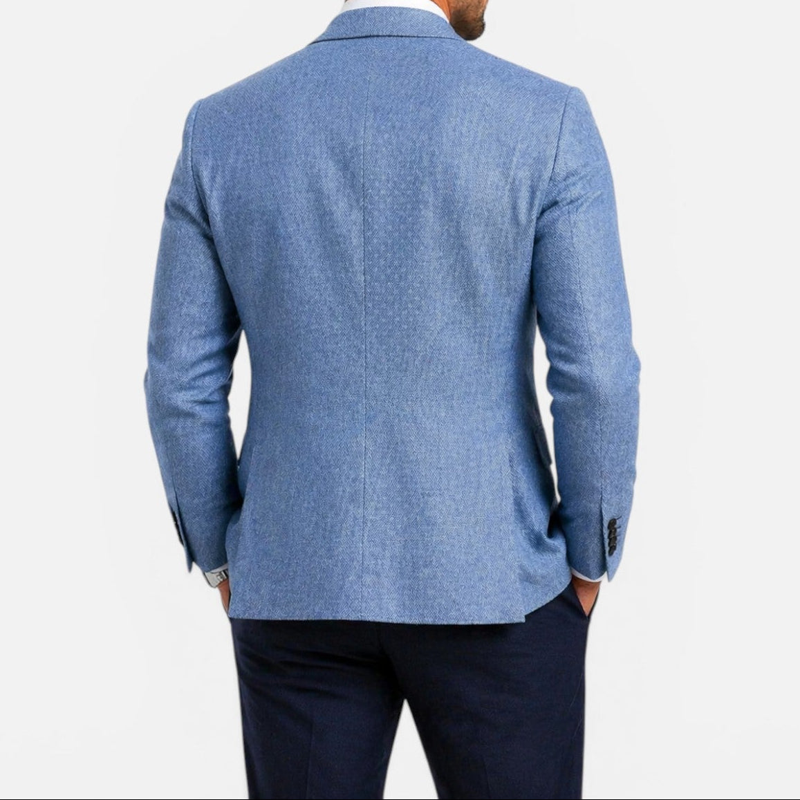 Men's slim fit summer blazer – lifestyle view – Edward Lawson