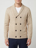 Men's double-button open front cardigan – Beige front view – Edward & Lawsen