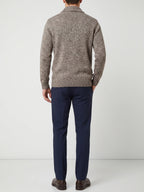 Men's double-button open front cardigan – Brown back view – Edward & Lawsen