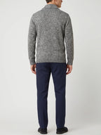 Men's double-button open front cardigan – Gray back view – Edward & Lawsen