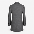 Men's tweed-blend formal coat – dark grey detail – Edward Lawson