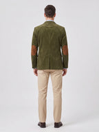 Men's corduroy blazer with elbow patches – Green back view – Edward & Lawsen