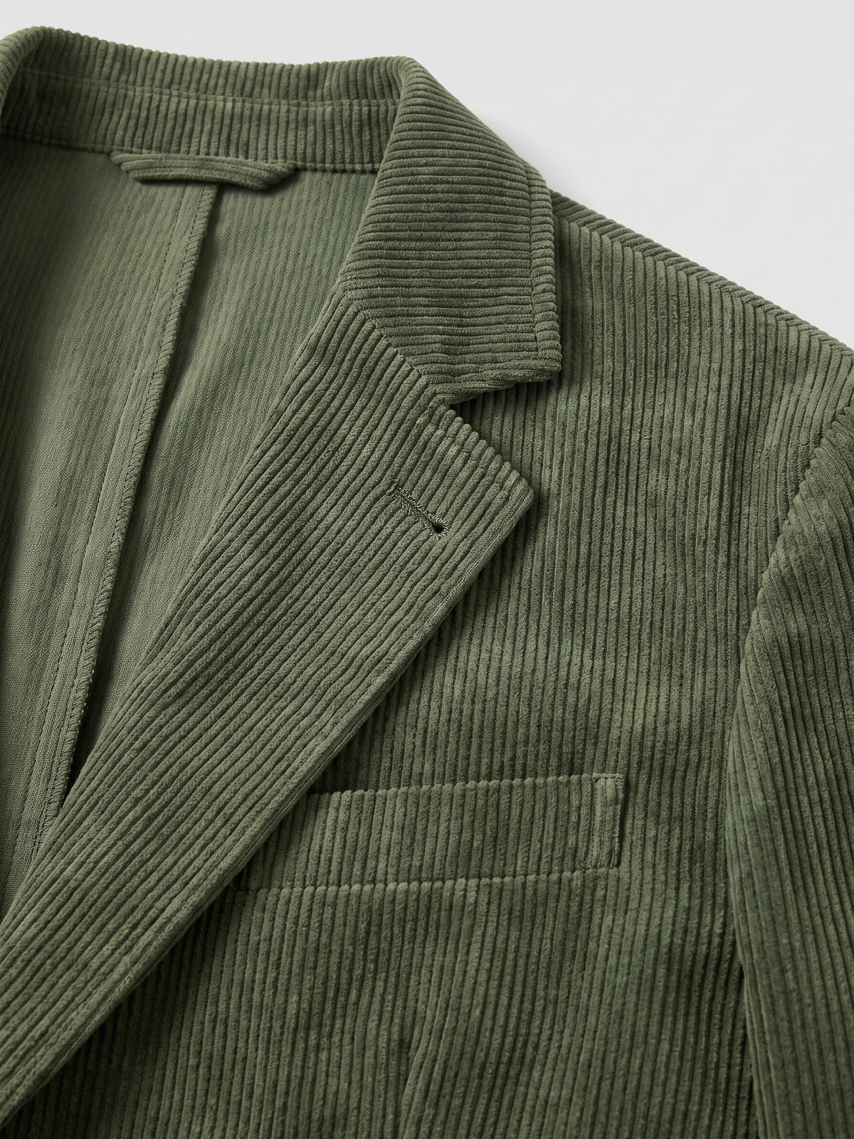 Men's corduroy blazer with elbow patches – Green detail view – Edward & Lawsen