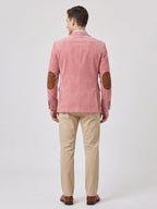 Men's corduroy blazer with elbow patches – Pink back view – Edward & Lawsen