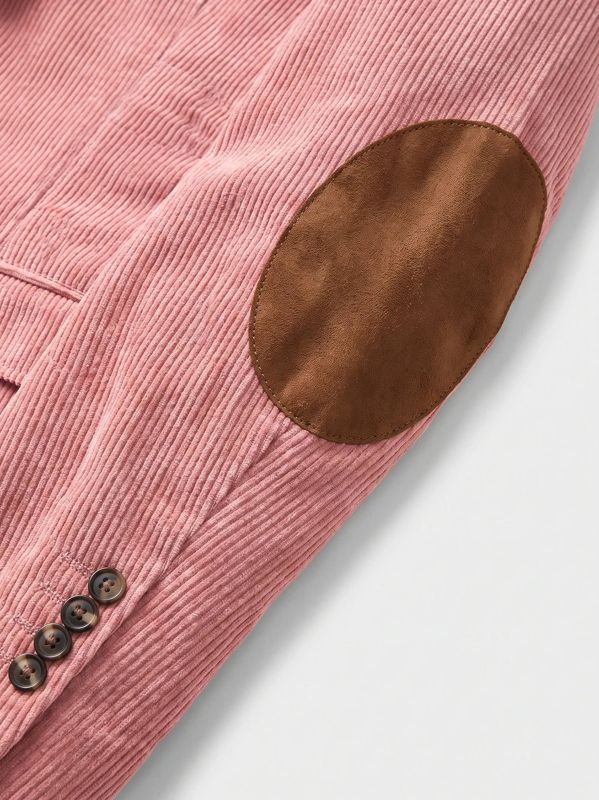 Men's corduroy blazer with elbow patches – Pink detail view – Edward & Lawsen