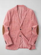Men's corduroy blazer with elbow patches – Pink full view – Edward & Lawsen