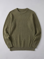 Men's solid color crewneck sweater – Green full view – Edward & Lawsen
