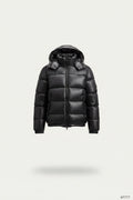 Men's sherpa-lined quilted hooded jacket – Black – Edward Lawson