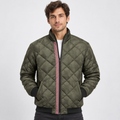 Men's diamond-quilted bomber jacket – olive green – Edward Lawson