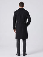 Men's double-breasted trench coat – Black back view – Edward & Lawsen