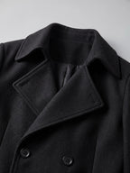 Men's double-breasted trench coat – Black detail view – Edward & Lawsen
