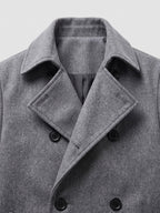 Men's double-breasted trench coat – Gray detail view – Edward & Lawsen