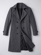 Men's double-breasted trench coat – Gray full view – Edward & Lawsen