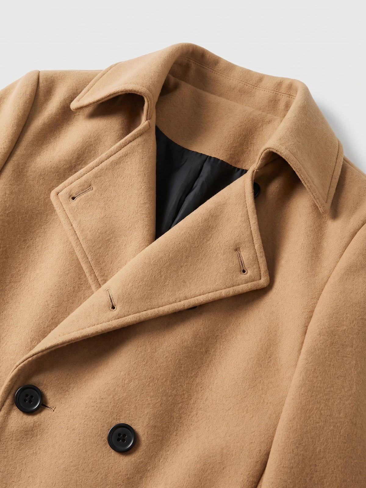 Men's double-breasted trench coat – Khaki detail view – Edward & Lawsen