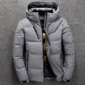 Men's detachable-hood puffer jacket – Light Grey – Edward Lawson