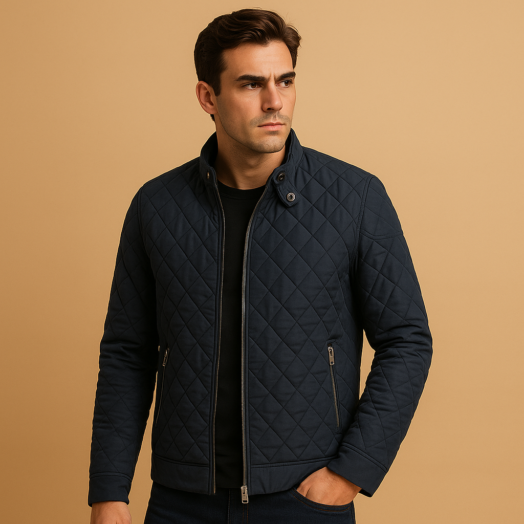 Men's quilted short winter jacket – black – Edward Lawson