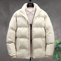 Men's quilted stand-collar winter jacket – Cream – Edward Lawson