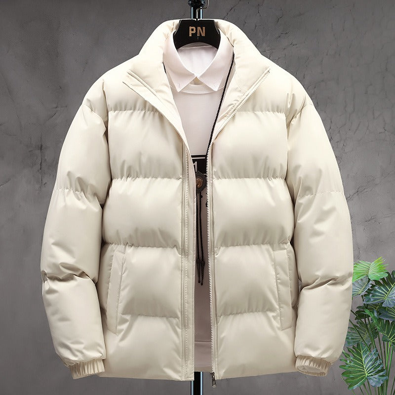 Men's quilted stand-collar winter jacket – Cream – Edward Lawson