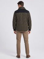 Men's fleece-lined plaid shirt jacket – Green back view – Edward & Lawsen