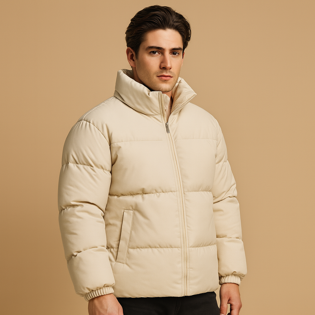 Men's padded winter jacket – beige – Edward Lawson