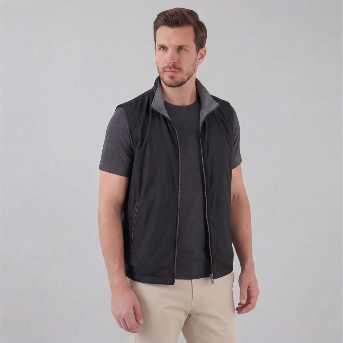 Men's tailored insulated vest – black – Edward Lawson