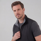 Men's tailored insulated vest – detail view – Edward Lawson