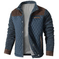 Men's plaid jacket with corduroy details – coffee blue – Edward Lawson