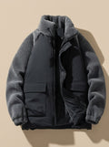 Men's Sherpa jacket with contrast panels – grey – Edward Lawson