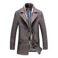 Men's wool-blend overcoat – brown – Edward Lawson