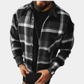 Men's plaid regular-fit overshirt – black – Edward Lawson