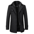 Men's wool-style winter coat – black – Edward Lawson