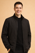 Men's relaxed bomber jacket – black – Edward Lawson
