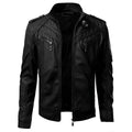 Men's multi-zip leather racer jacket – black – Edward Lawson
