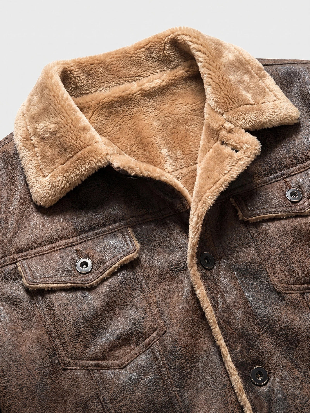 Men's slim fit bomber jacket – Brown detail view – Edward & Lawsen