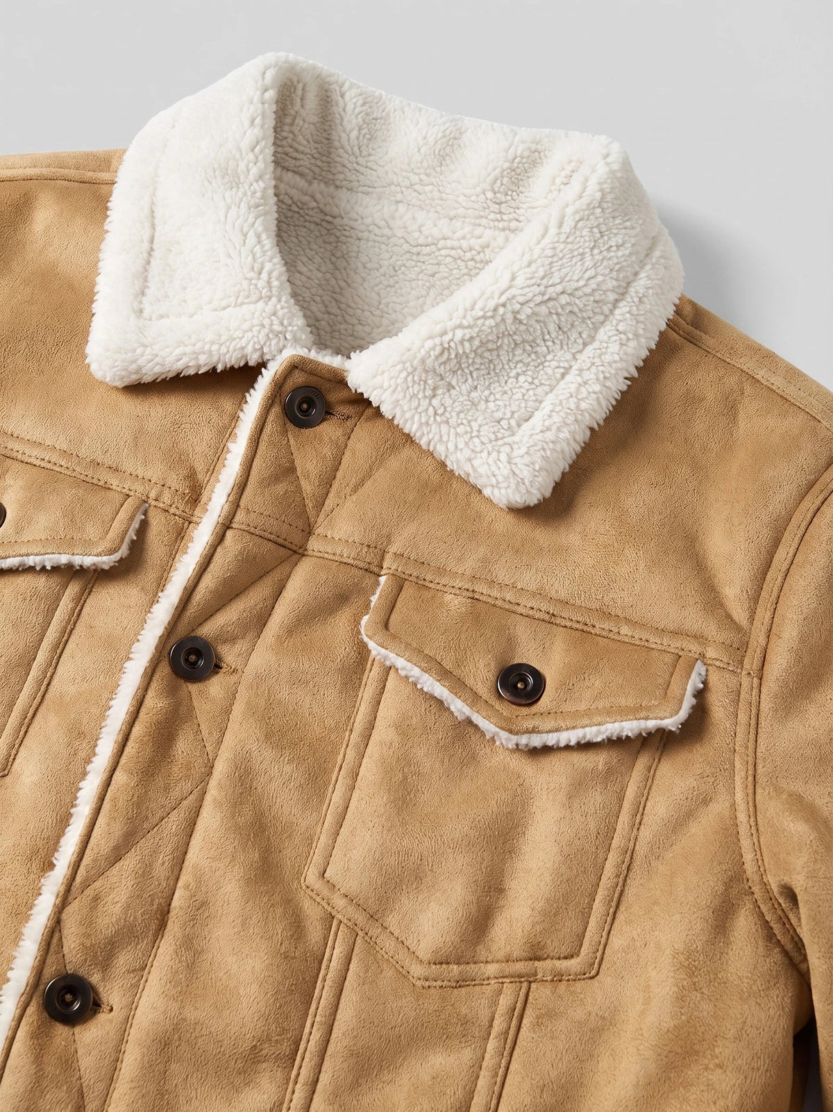 Men's slim fit bomber jacket – Khaki detail view – Edward & Lawsen
