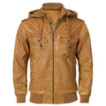 Men's quilted faux-leather bomber jacket – brown – Edward Lawson