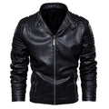 Men's slim-fit faux-leather biker jacket – black – Edward Lawson