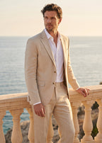 Men's two-piece linen-blend suit – trousers detail – Edward Lawson