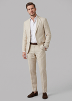 Men's two-piece linen-blend suit – full set front view – Edward Lawson