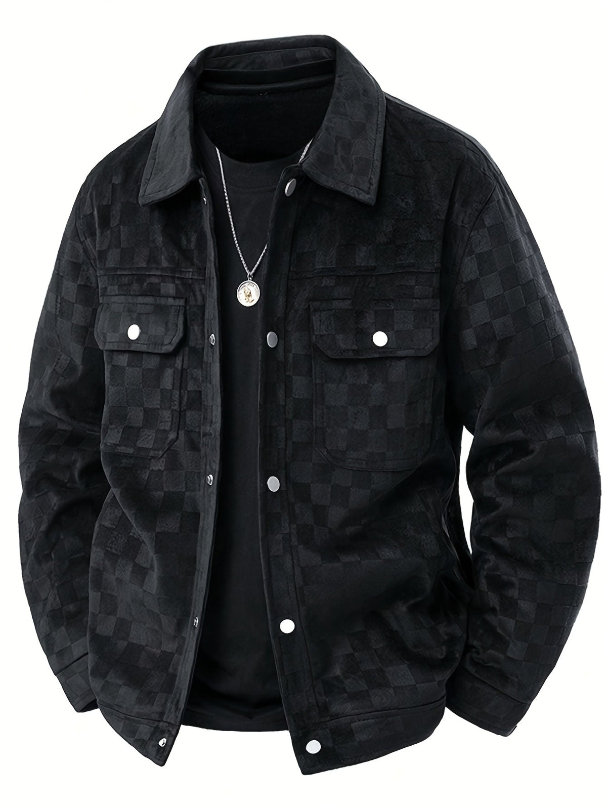 Men's printed utility jacket – black – Edward Lawson