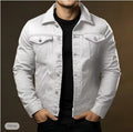 Men's lightweight denim jacket – White front view – Edward Lawson