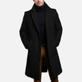 Men's single-breasted long overcoat – black – Edward Lawson