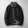 Men's knit-collar cardigan – Black – Edward Lawson