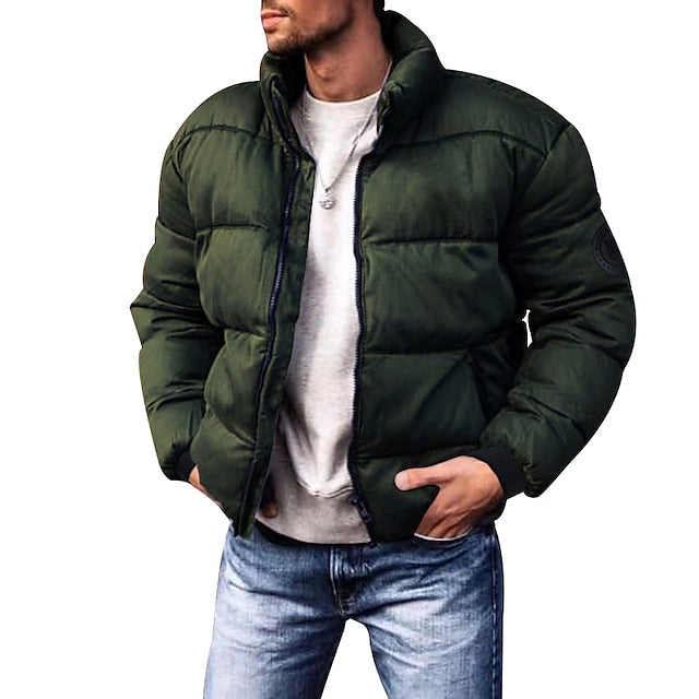 Men's insulated puffer winter jacket – army green – Edward Lawson