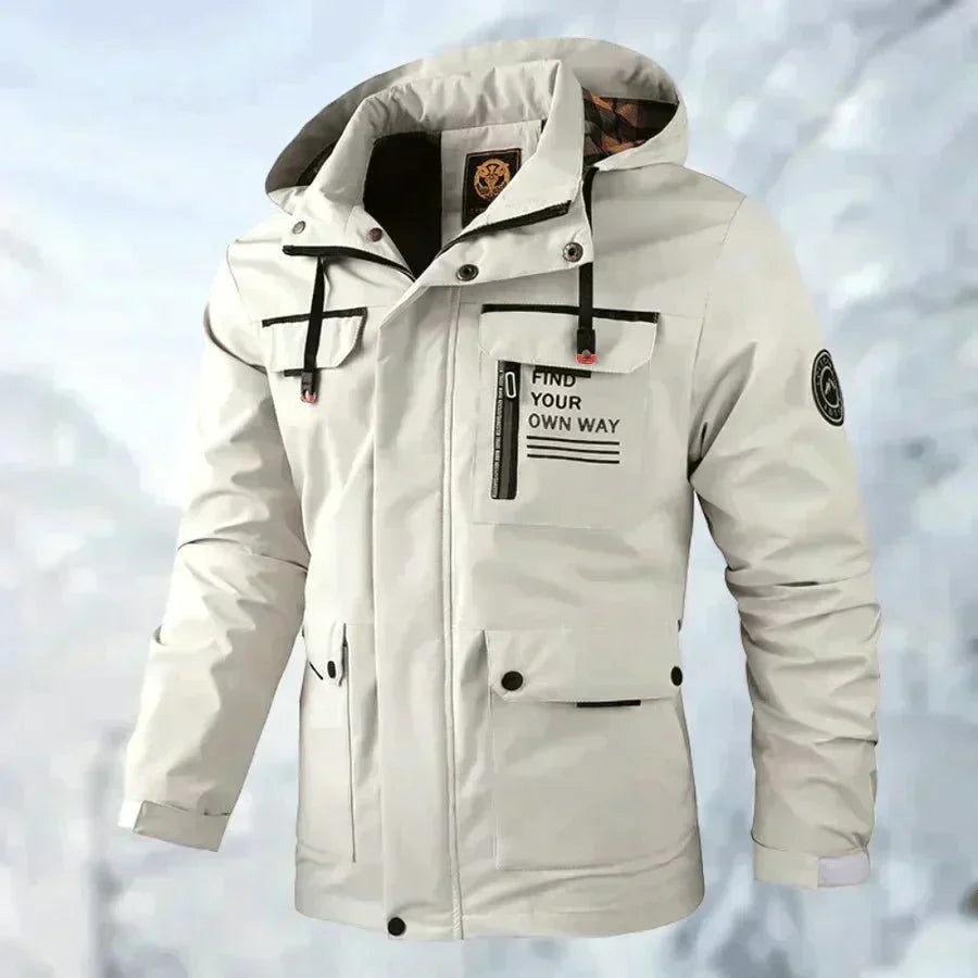 Men's waterproof hooded winter parka – White – Edward Lawson