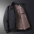 Men's quilted fleece-lined outdoor jacket – black – Edward Lawson