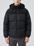 Men's padded puffer jacket – Black front view – Edward & Lawsen