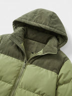 Men's padded puffer jacket – Green detail view – Edward & Lawsen